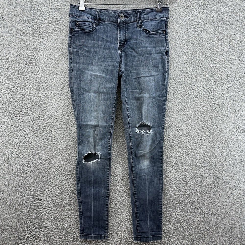 Dkny Jeans Womens 6 Blue Soho‎ Mid Rise Ankle Stretch Indigo Denim Distressed